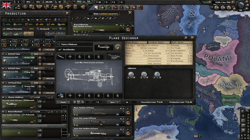 hearts of iron 4 Naval Bomber technology research tree