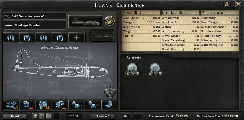 hearts of iron 4 Strategic Bomber plane designer