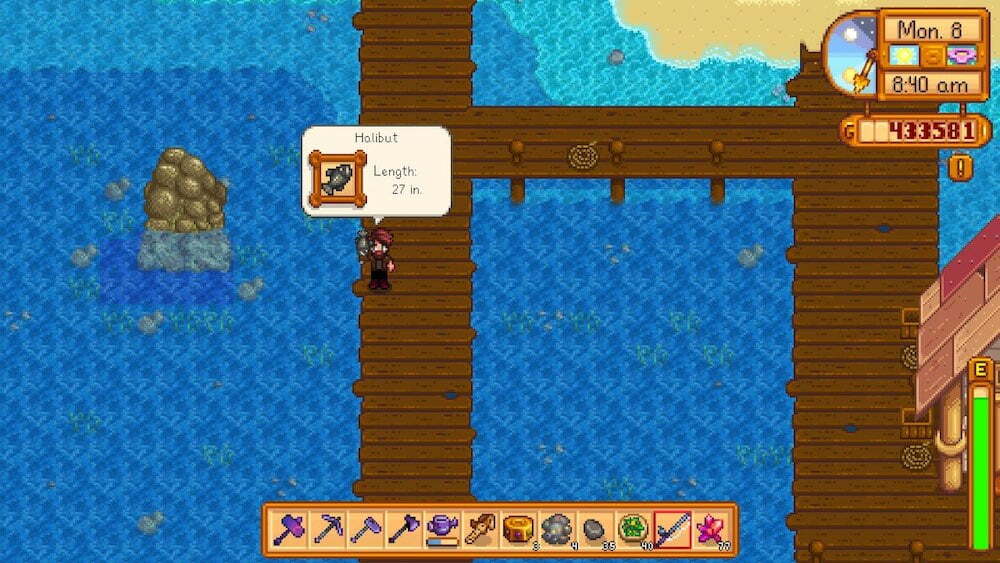 Catching a Halibut in Stardew Valley