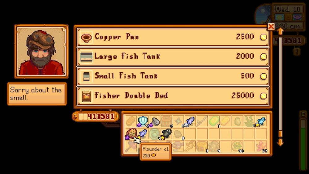 Selling Fish with Angler Profession in Stardew Valley