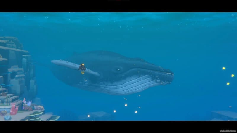 Encountering a whale in Dave the Diver
