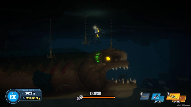 The Wolf Eel boss fight in Dave the Diver