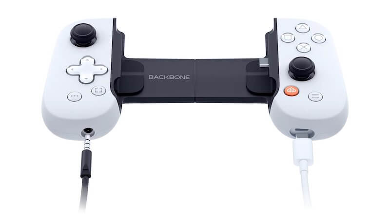 The headphone jack and USBC ports on the PlayStation Edition Backbone One