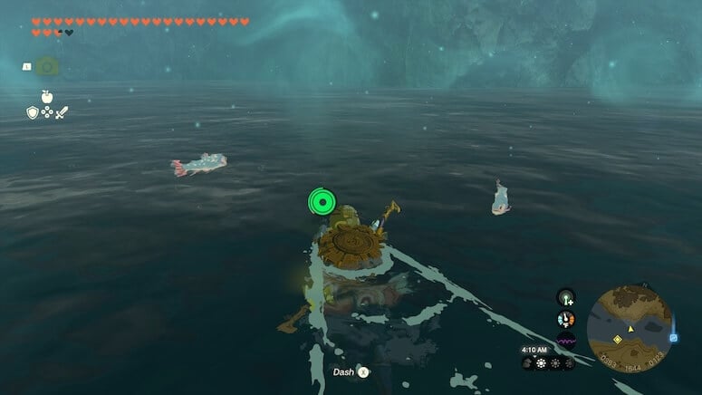 Link swimming near two Stealthfin Trout in Tears of the Kingdom